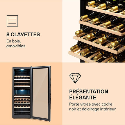 Cave à vin polyvalente KLARSTEIN Barossa 54 Duo 148L 54bt Noir