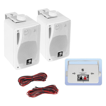 Enceinte Multiroom E-AUDIO Paire mini enceinte 80W Blanches 3 voies