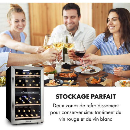 Cave à vin polyvalente KLARSTEIN Vinamour 45D 2 zones 118L 45bt Inox