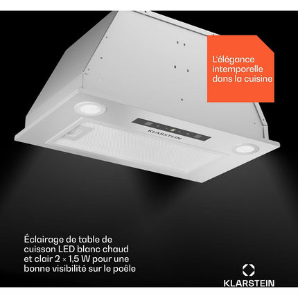 Hotte encastrable KLARSTEIN Paolo 52 cm encastrée 439 m³/h A++ blanc
