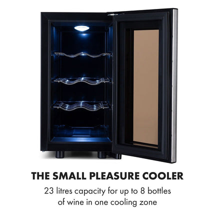 Cave à vin de service KLARSTEIN Reserva 8 Slim Uno - Inox Reconditionné