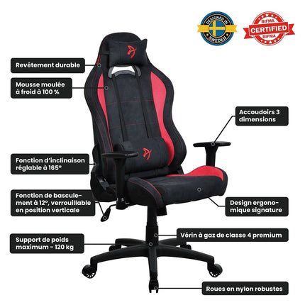 Chaise gaming AROZZI Torretta SuperSoft Rouge