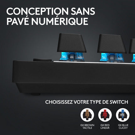 Clavier gamer sans fil LOGITECH Pro X LIGHTSPEED TKL Tactile Noir