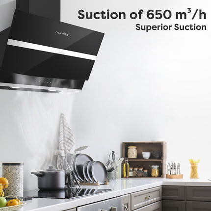 Hotte décorative murale inclinée CIARRA 736NBK60