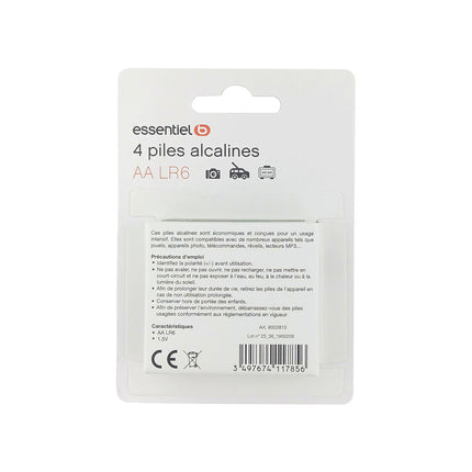 Pile ESSENTIELB LR06 AA POWERPLUS Lot de 4