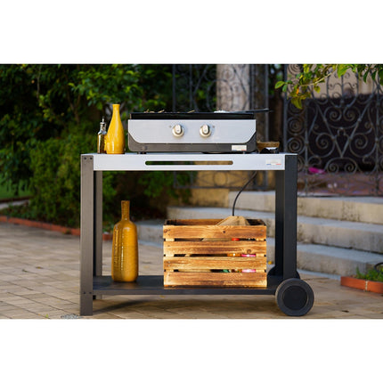 Plancha électrique LE MARQUIER PLOE260DP noir gris 2 brûleurs à poser, 60x40 cm