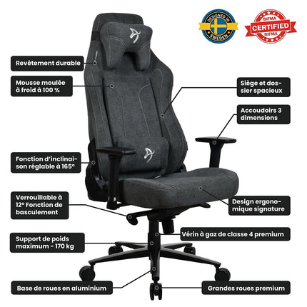 Chaise gaming AROZZI Vernazza XL SoftFabric Grey