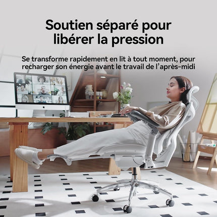 Fauteuil ergonomique SIHOO C300L JT chaise ergonomique blanc