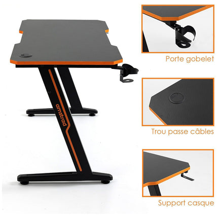 Bureau gamer AMSTRAD DESK120Z-ORANGE