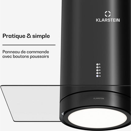 Hotte décorative îlot KLARSTEIN Beretta Premium îlot 544 m³/h LED noir Reconditionné