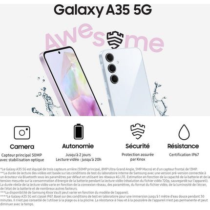 Smartphone SAMSUNG Galaxy A35 5G Bleu Nuit 128Go Reconditionné