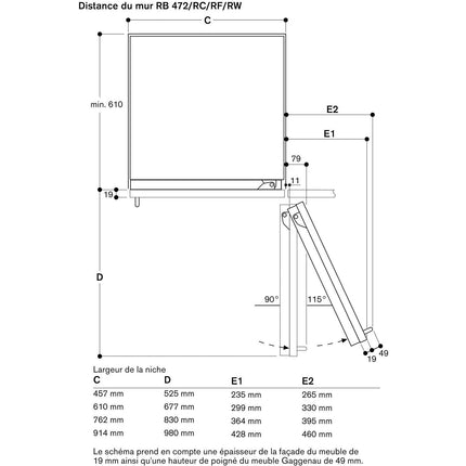 Congélateur encastrable GAGGENAU RF410304 Reconditionné