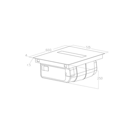 Plaque induction aspirante ELICA ALPHA B BL/F BO/60