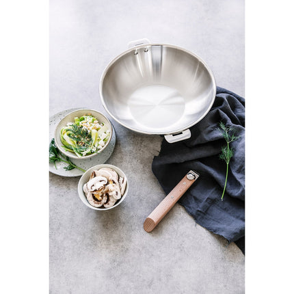 Wok CRISTEL 30cm Casteline amovible inox