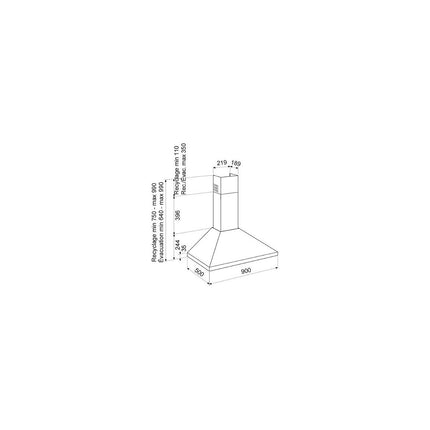 Hotte décorative murale AIRLUX AHP975BK
