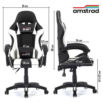 Chaise gaming AMSTRAD 800-WHITE
