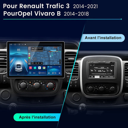 Autoradio connecté JUNSUN pour Renault Trafic 3 14-21 128G Carplay