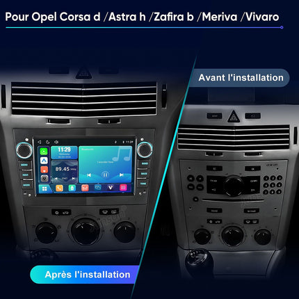Autoradio connecté JUNSUN pour Opel Corsa D/Astra H noir 7"Carplay
