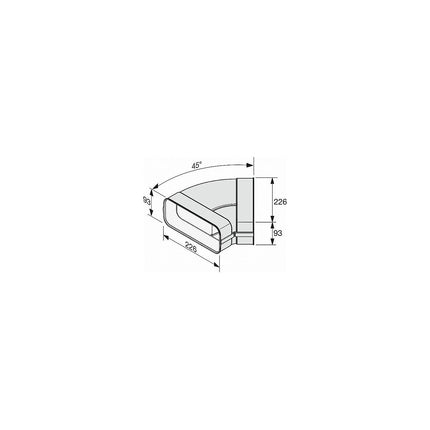 Accessoire MIELE Coude de conduit horizontal 45-DFK-BH 45