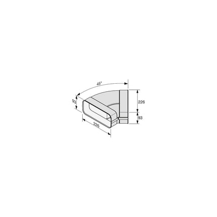 Accessoire MIELE Coude de conduit horizontal 45-DFK-BH 45