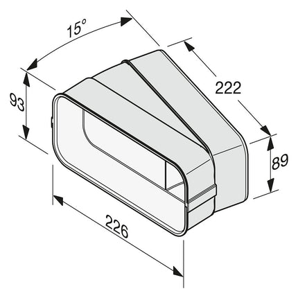 Accessoire MIELE Coude de conduit horizontal 15-DFK-BH 15