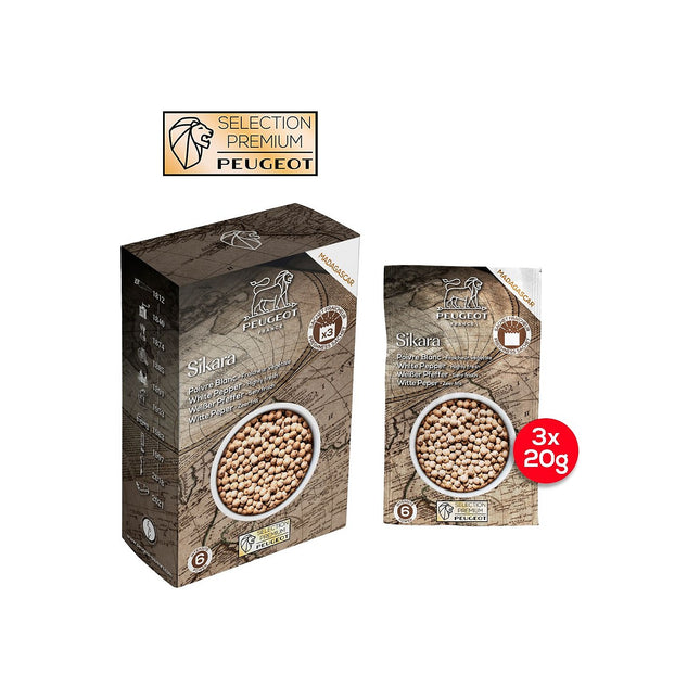 Poivre PEUGEOT de 3 sachets de 20g Sikara poivre blanc