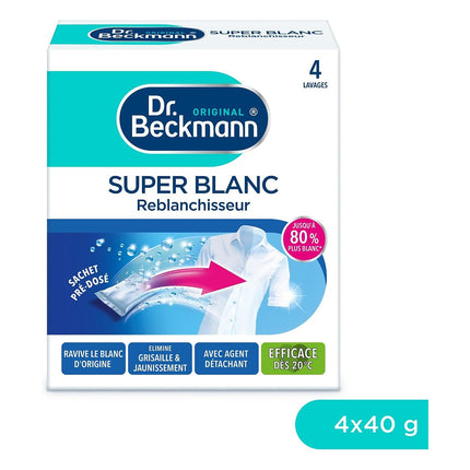Nettoyant DR BECKMANN Super Blanc Reblanchisseur 4x40g