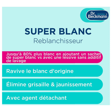 Nettoyant DR BECKMANN Super Blanc Reblanchisseur 4x40g