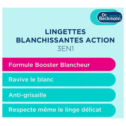 Lingettes DR BECKMANN Lingettes Blanchissantes x15