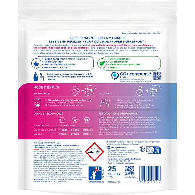 Lessive DR BECKMANN Feuilles Magiques - L'Eclatante x25 lavages