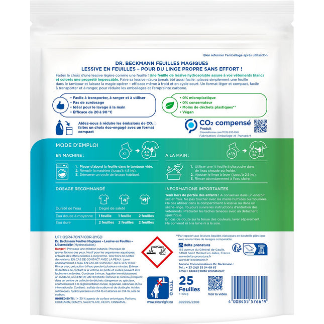 Lessive DR BECKMANN Feuilles Magiques - L'Essentielle x25 lavages