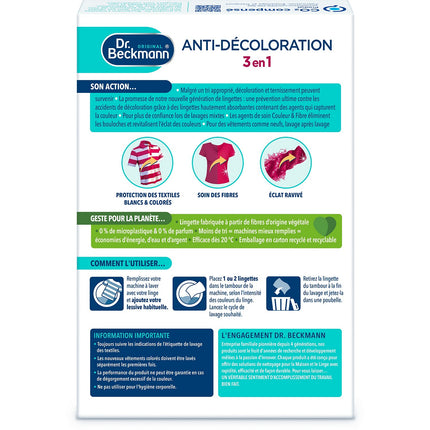 Lingettes DR BECKMANN Anti decoloration 3en1 x26