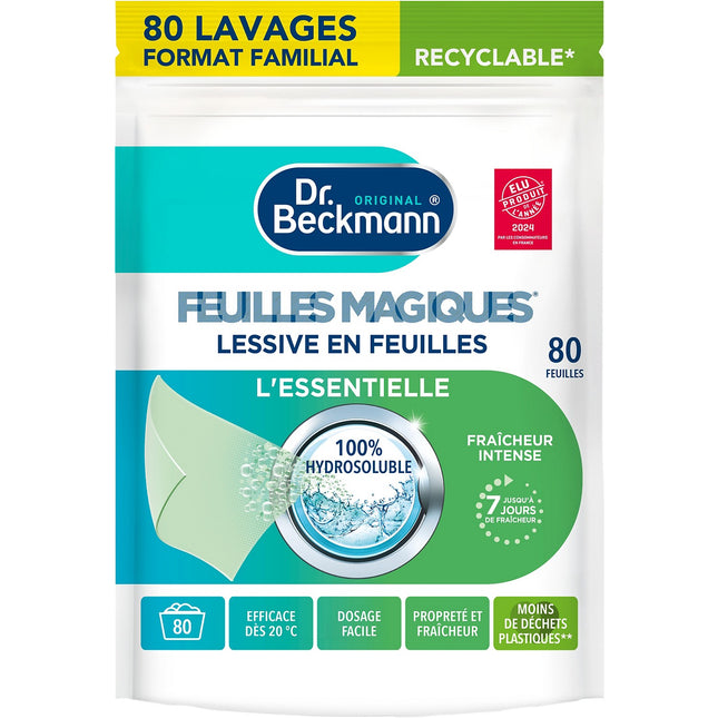 Lessive DR BECKMANN en feuilles L'essentielle x80