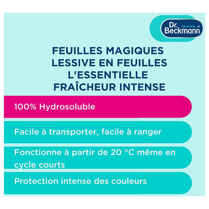 Lessive DR BECKMANN en feuilles L'essentielle x80