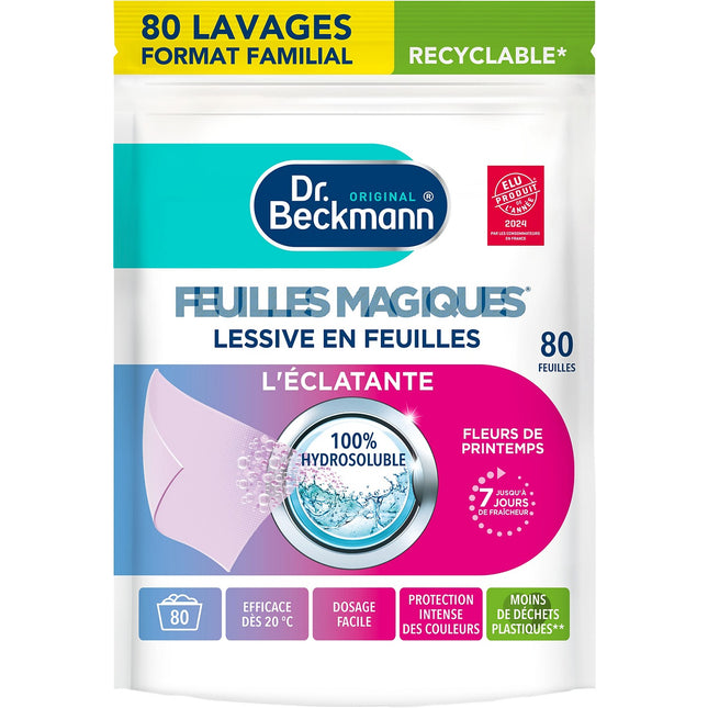 Lessive DR BECKMANN en feuilles L'éclatante x80