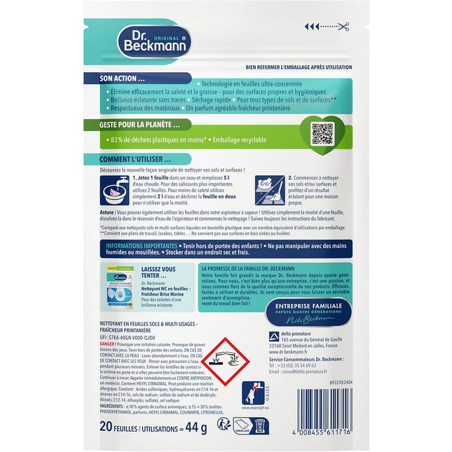 Nettoyant DR BECKMANN Feuille magique sol multi-usages fraîcheur printemps