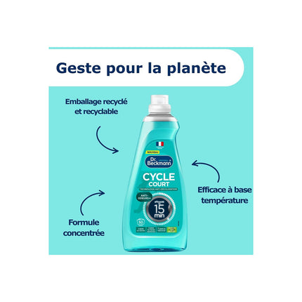 Lessive DR BECKMANN Liquide Cycle Court - Anti-odeurs x50 lavages