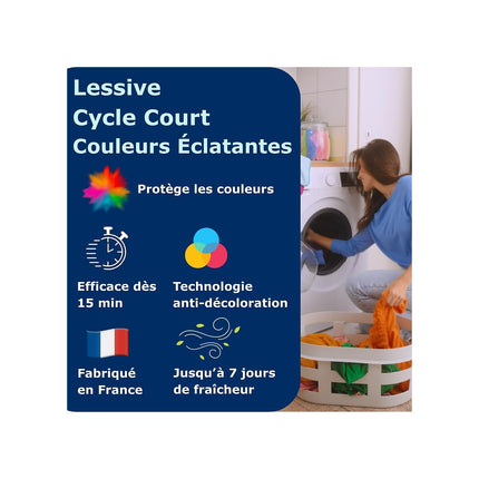 Lessive DR BECKMANN Liquide Cycle Court - Anti-odeurs x50 lavages