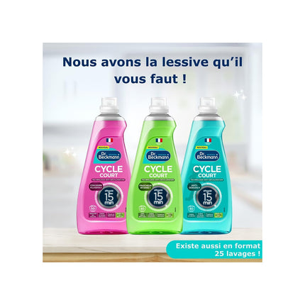 Lessive DR BECKMANN Liquide Cycle Court - Couleurs éclatantes x50 lavages