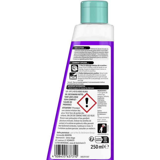 Nettoyant DR BECKMANN lave-linge soin complet Fleurs de Proven