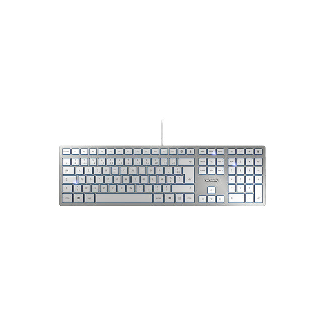 Clavier filaire CHERRY KC 6000 slim blanc/argent