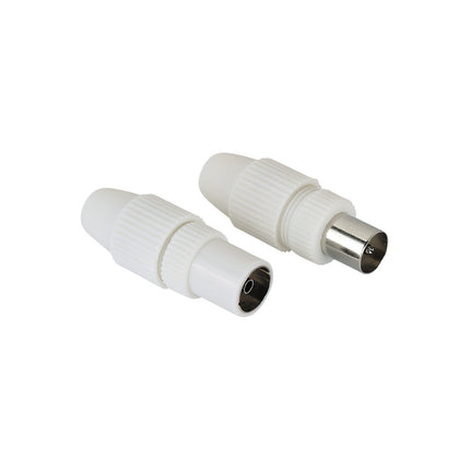 Fiche antenne TV HAMA coaxiales male et femelle avec pince