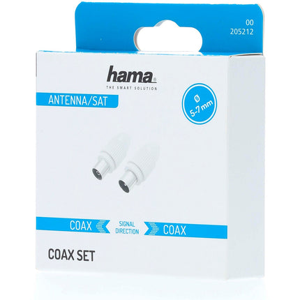 Fiche antenne TV HAMA coaxiales male et femelle avec pince