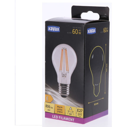 Ampoule XAVAX LED E27 6.5W CLAS