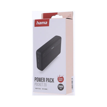 Batterie externe HAMA 20000mAh Pocket 2 USB-A anthracite