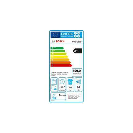 Sèche linge pompe à chaleur BOSCH WTWH 7590FF Reconditionné