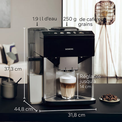 Expresso Broyeur SIEMENS EQ500 integral Inox/Noir lustré TQ515R03