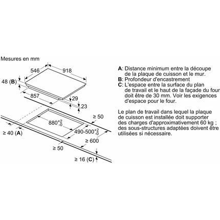 Plaque induction NEFF T59TS5RN0 N90 Reconditionné