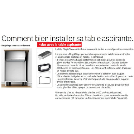 Plaque induction aspirante NEFF T58TL6EN2 N90 TwistPad Fire Reconditionné