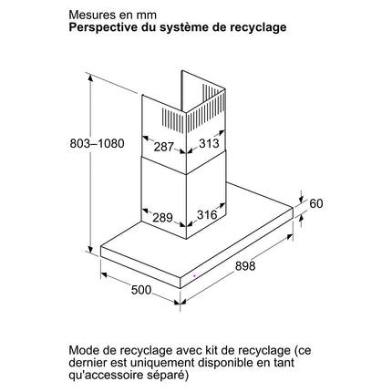 Hotte décorative murale NEFF D95BCC2L0